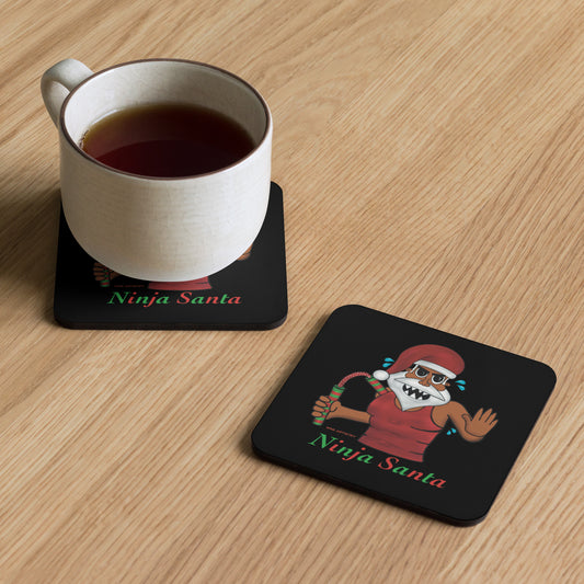 Ninja Santa - Cork-Back Coaster